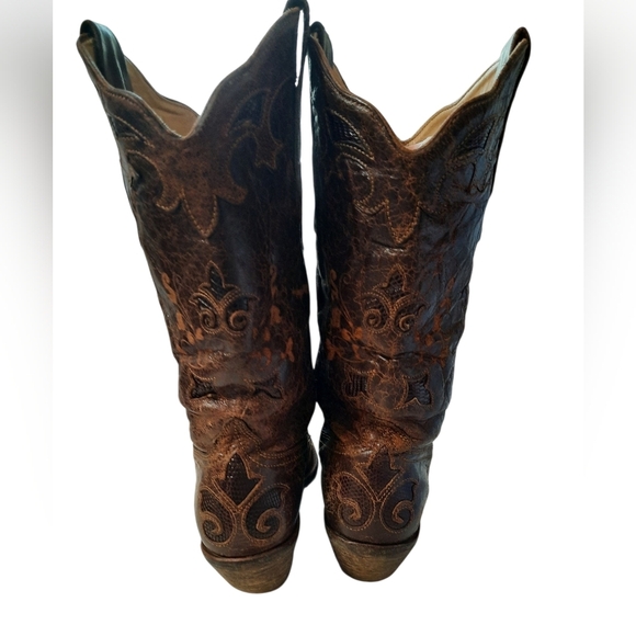 Vintage Corral Womens Lizard Leather Boots 9.5 Cowgirl - Picture 13 of 16